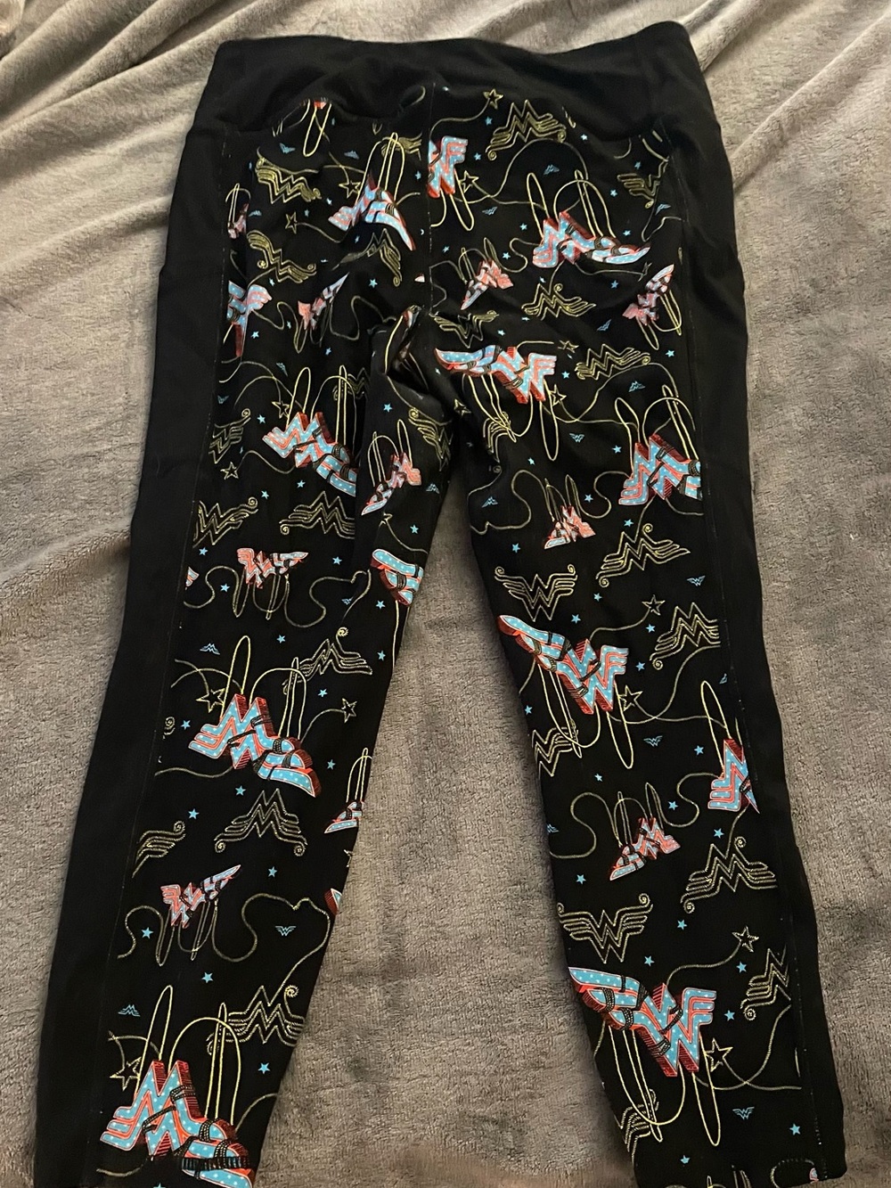 torrid Black Leggings with Multicolor Wonder Woman Motif